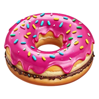 Donut with Pink Frosting sticker