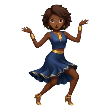 All Brown silhouette of a female dancing with thunder in the background  sticker