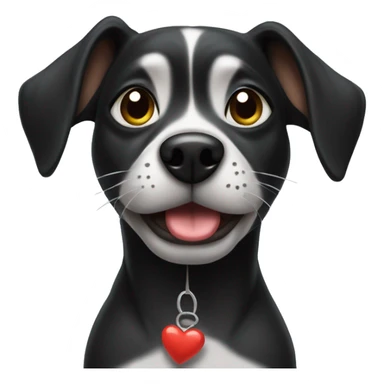 black chi dog blowing kiss  sticker