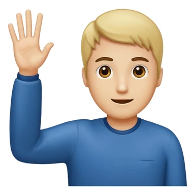 A guy with his hand up and the number 6 and the 7 on the other sticker