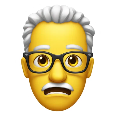 a yellow emoji with big glasses the emoji very angry sticker
