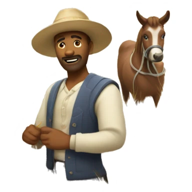 the icon should be associated with an idyllic village, wheat fields, and folk culture sticker