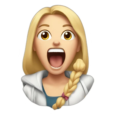 woman yelling at cat sticker