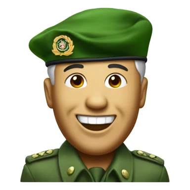 laughing emoji with green JFKSWCS beret sticker