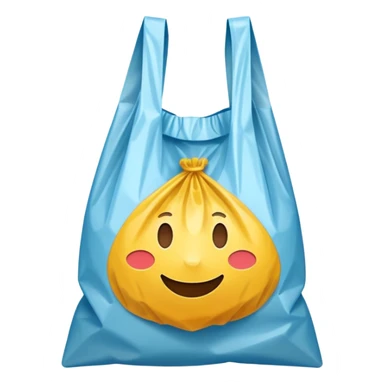 a plasticbag with handles in a simple vector style sticker