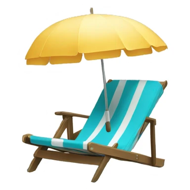 beach chair with umbrella sticker