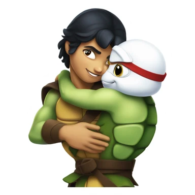 Raphael ninja turtle hugging Disney Snow White  sticker