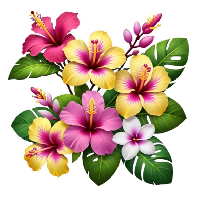 hawaiian flowers sticker