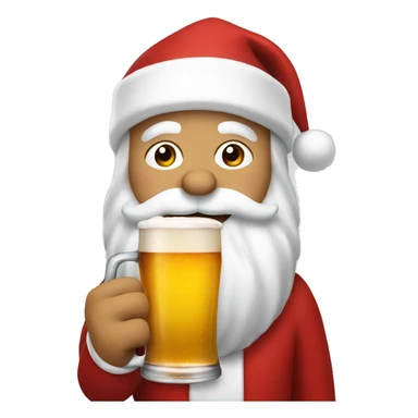 santa claus drinking a beer sticker