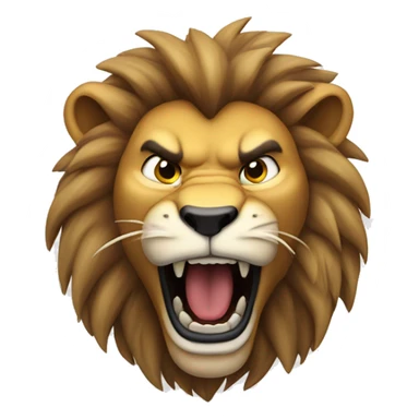 Angry lion roars wriggling his head sticker