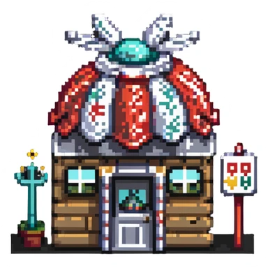 Krusty Krab restaurant from SpongeBob, anchor-shaped fast food building sticker