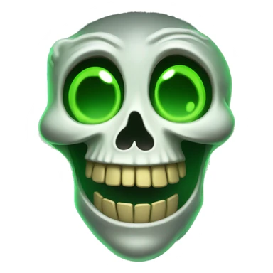 The Laughing Skeleton, glowing green eyes sticker