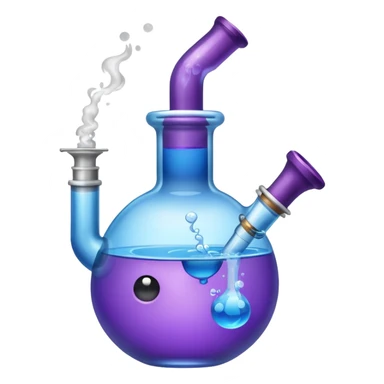 Purple Bong blue water smoking sticker