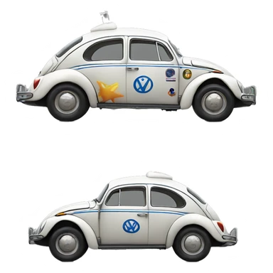 Side view 1956 Captain Rex Volkswagen bug fresh from space dirty  sticker
