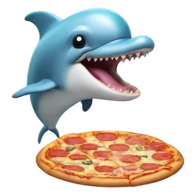 Pastel dolphin eating pizza sticker