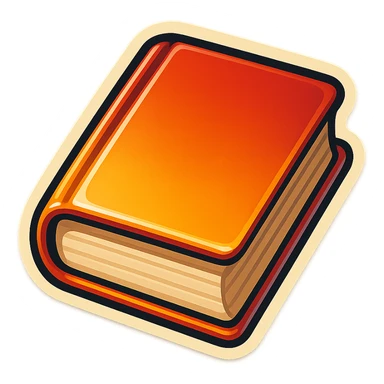 book emoji, retro sticker style, vintage feel sticker