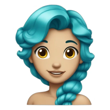 The little mermaid with blue hair sticker