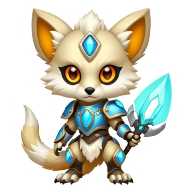 Epic Edgy Cute Colorful Vibrant Light Pale Modern Vernid-Protogen-creature-animal, full body sticker