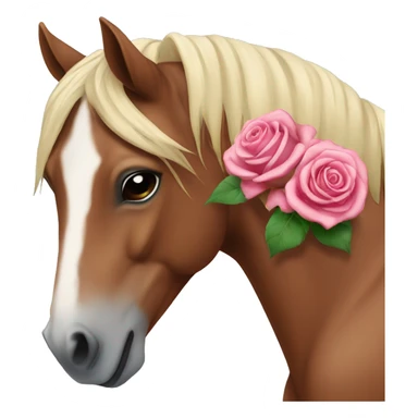 Horse with rose in mouth sticker