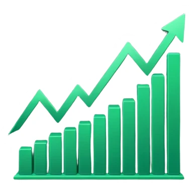 dark green growth graph sticker