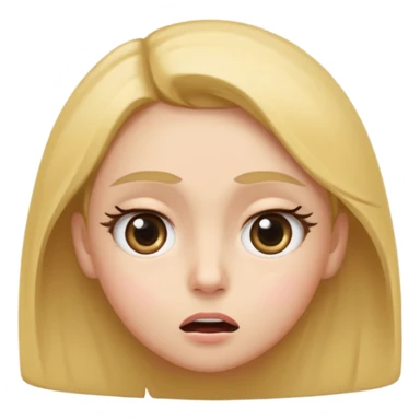 Face looking to the side with wide eyes and low mouth with raised eyebrows (the viral face for this is a bad idea, but we’re totally gonna do it together anyway) make it a girl and make them tilting their head to the side, looking at me with side eyes and mouth closed sticker