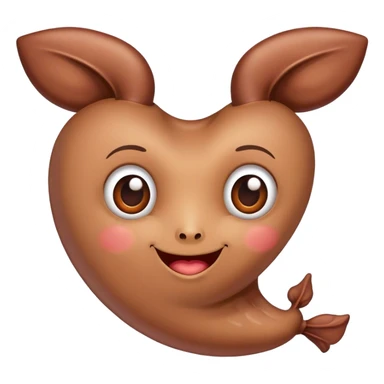 Human liver with cute face sticker