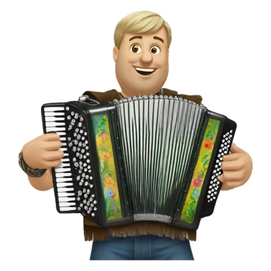 Russian button accordion sticker