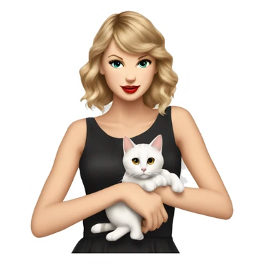 Taylor swift holding a cat sticker