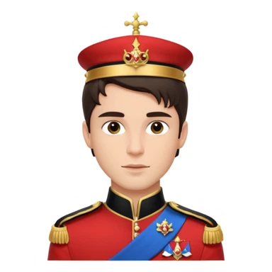 very handsome cool brunette male prince with royal uniform sticker