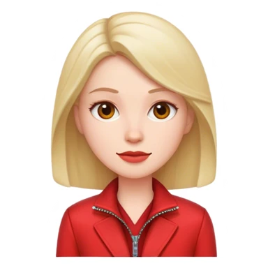 white conservative woman in jacket with red sticker