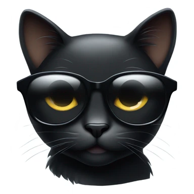 Black cat wearing sunglasses  sticker