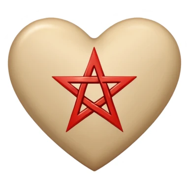 beige heart satanic sticker
