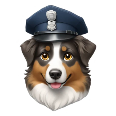 australian Shepherd in Police Uniform sticker