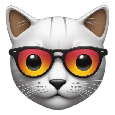 cool cat with heart shades sticker
