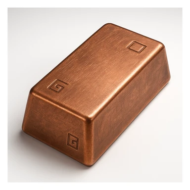A rough copper ingot, industrial, metallic texture sticker