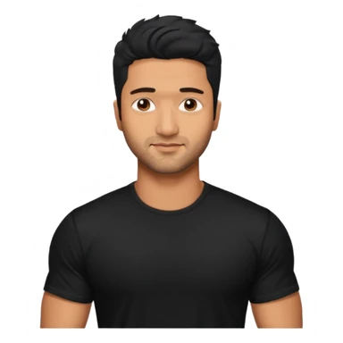 ipretty bratz emoji of vicky kaushal wearing a black tee, muscular sticker