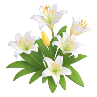 detailed white lily flower with yellow stamen sticker