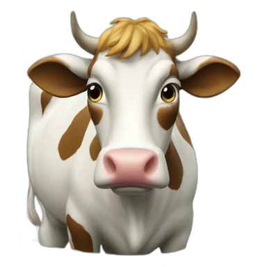 Une vache sur une pêche sticker
