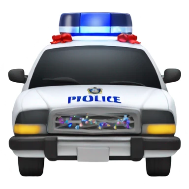 police car with Christmas decorations sticker