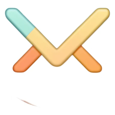 Create a minimalistic emoji pack in one unified style, soft pastel colors, elegant and modern design. Check mark ✅ – confirmation sticker