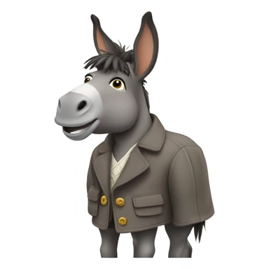 donkey wearing a coat sticker