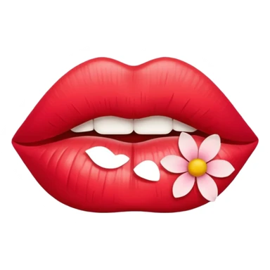 Lips made of flower petals sticker