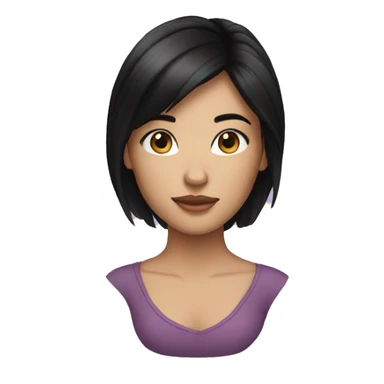 Girl with black hair and a pretty face sticker