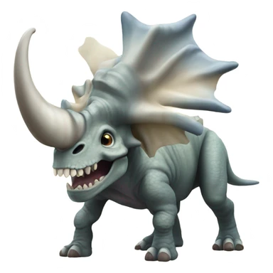 Triceratops Skelton body roaring  sticker