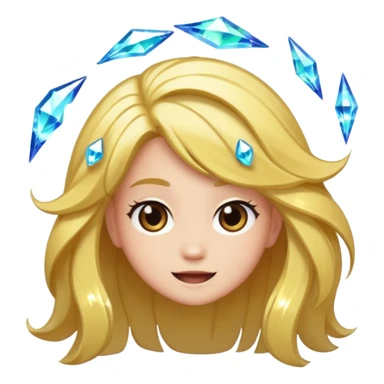 crystal forest character hair flip with sparkle trail sticker