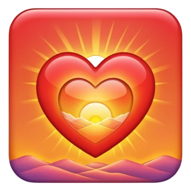 Heart with a sunrise inside  sticker