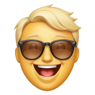 laughing face with sunglasses falling off sticker