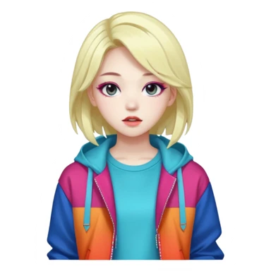  portrait-of-a-monster-k-pop-idol,-wearing-a-stylish-streetwear-outfit-with-layered-colorful-clothing-makeup,- sticker