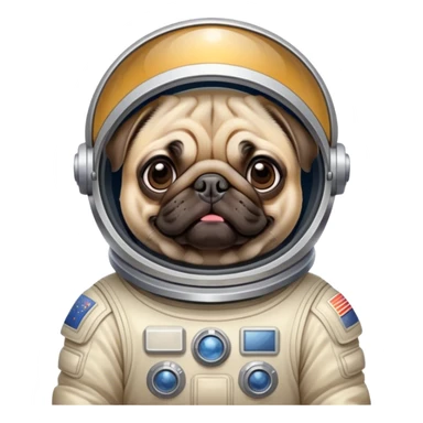 Pug in space suit  sticker
