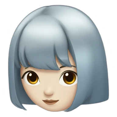 japanese girl with blue eyes and long black hair sticker